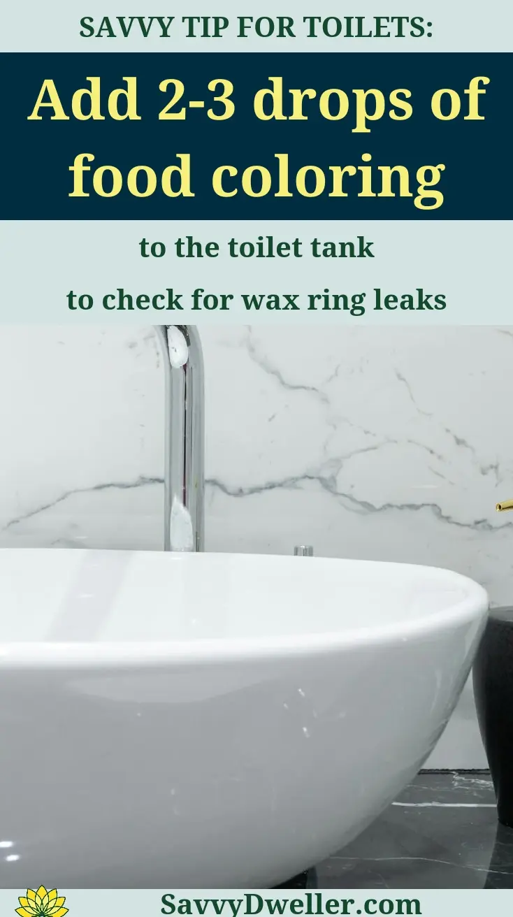Tips for eliminating sewer gas smell in the bathroom using food coloring in the toilet tank