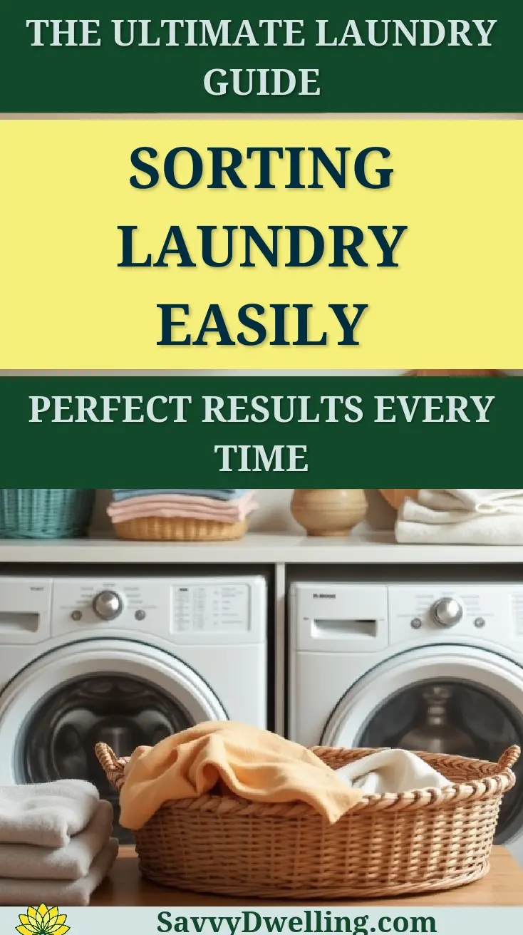 A guide on sorting laundry for best results, featuring washing machines with sorted clothes.