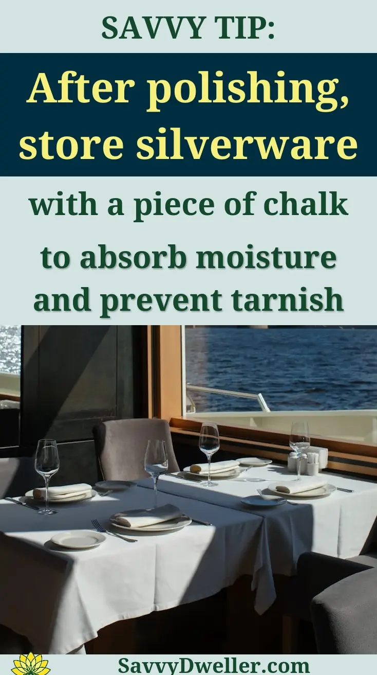 Tip for storing silverware with chalk to prevent tarnish