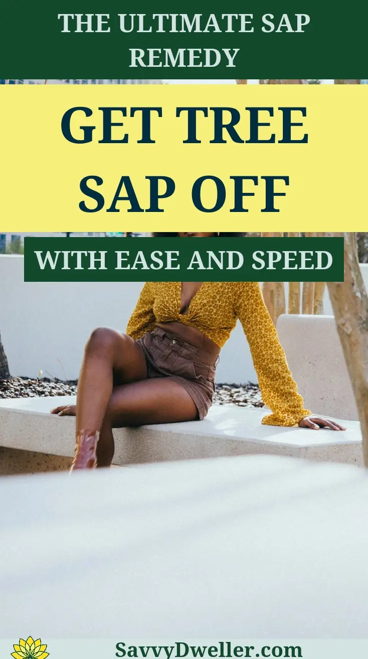 Woman demonstrating effective methods for getting tree sap off clothes and car