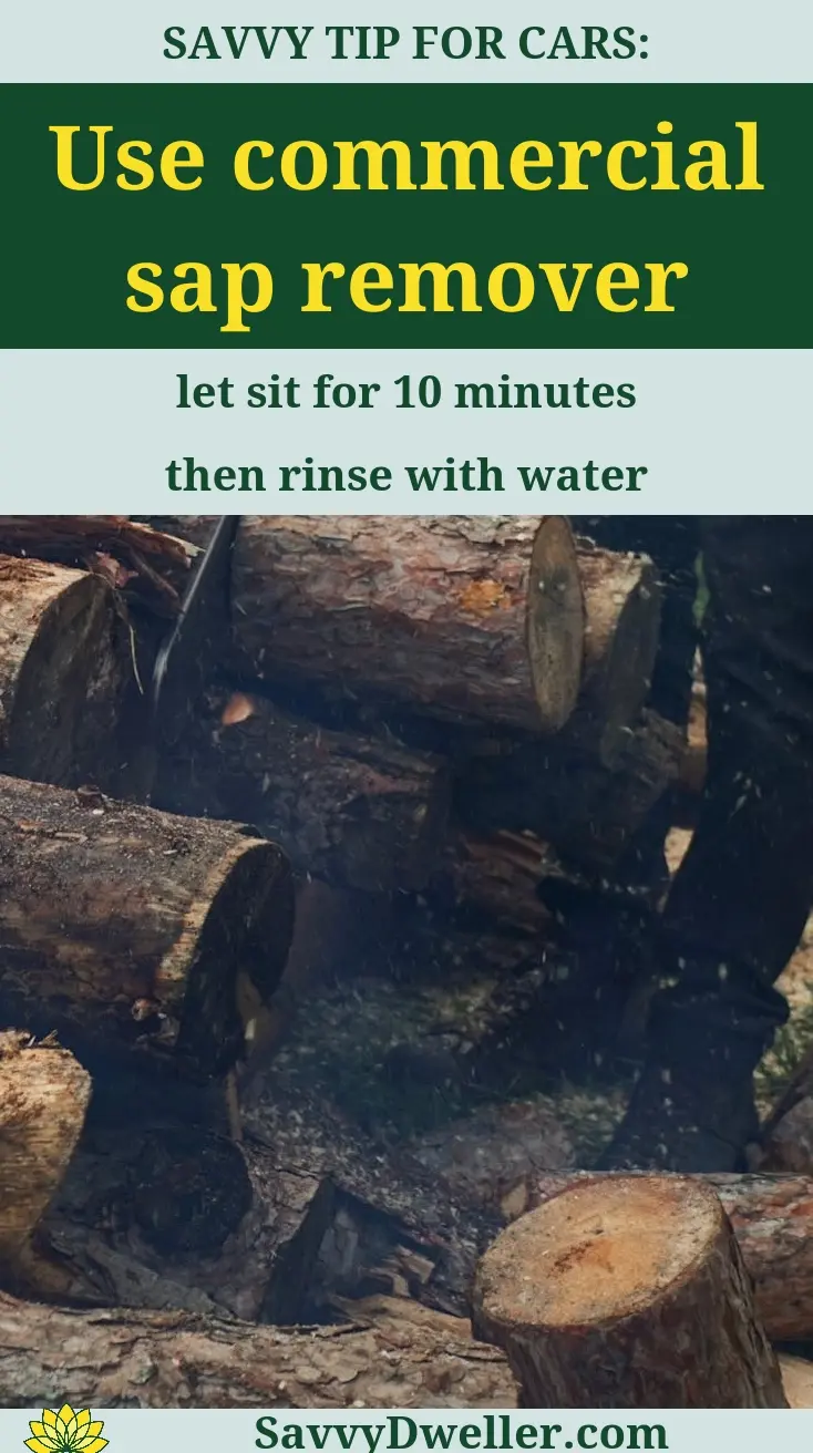 Commercial sap remover to get tree sap off clothes and car