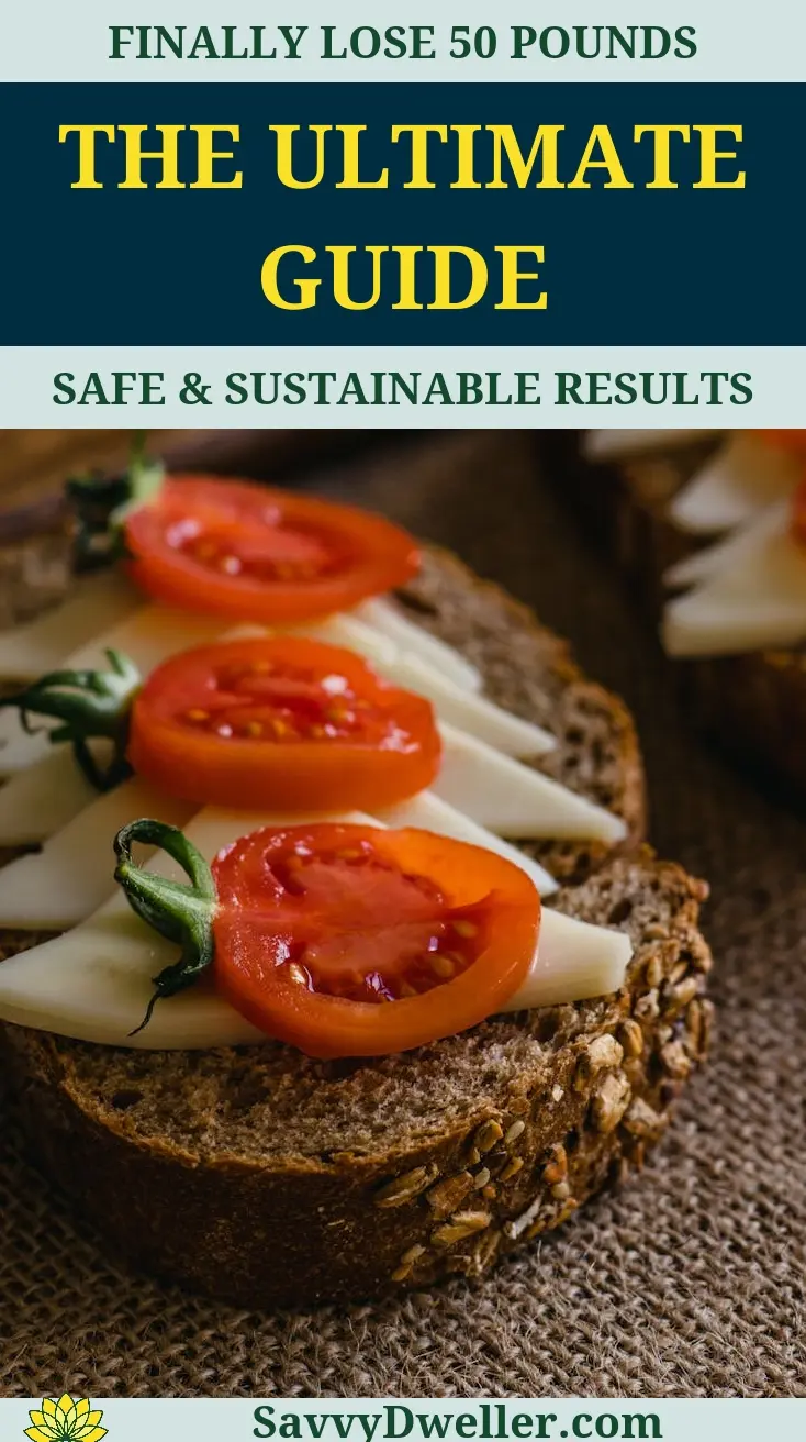 Healthy sandwich with tomatoes and cheese, representing nutritious choices for losing 50 pounds safely and sustainably.