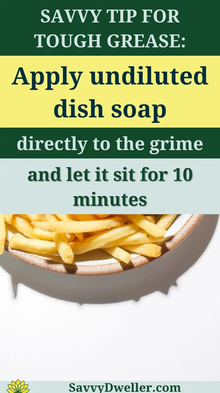Applying dish soap to unclog a shower head for better water pressure