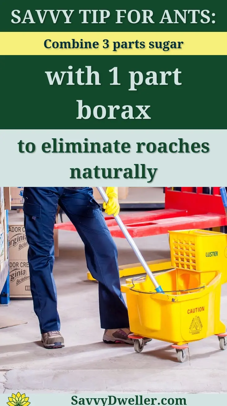 Female janitor in safety gear cleaning a warehouse floor with a mop and bucket.