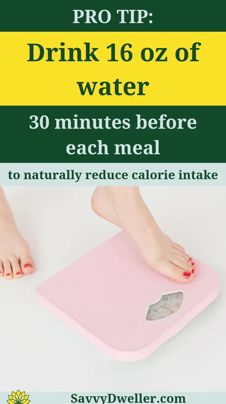Tip for losing weight: Drink 16 oz of water before meals
