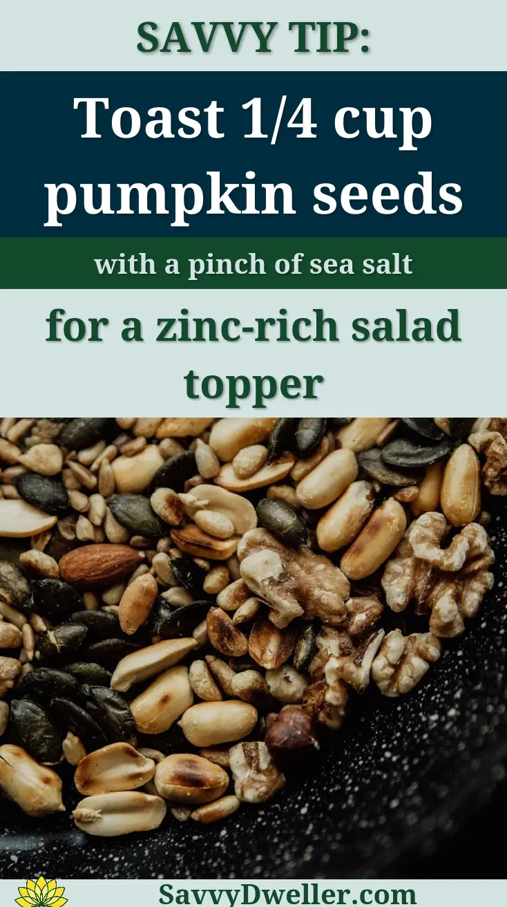 Toasted pumpkin seeds for boosting zinc intake and supporting the immune system